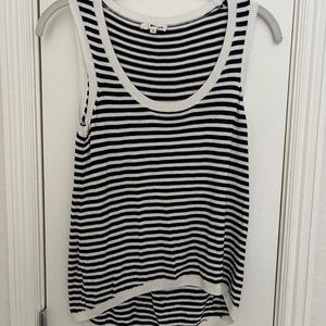 LA made Black & White Striped Ribbed Tank